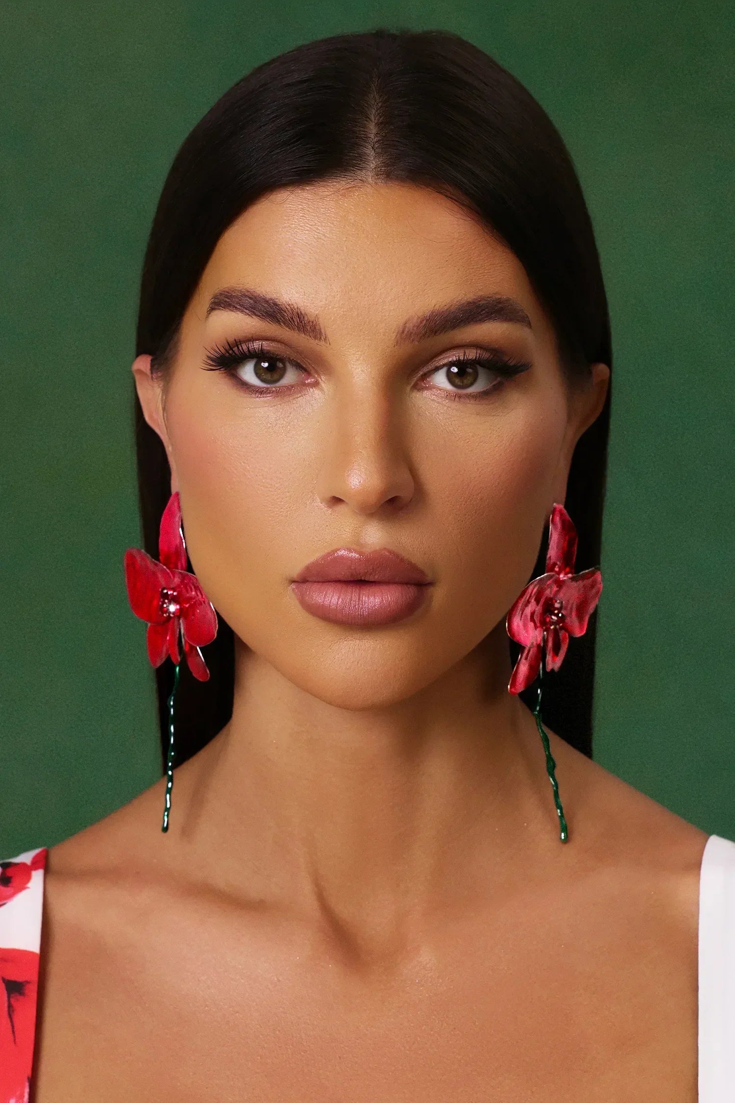 Lilia Earrings – Orchid Red – image 3