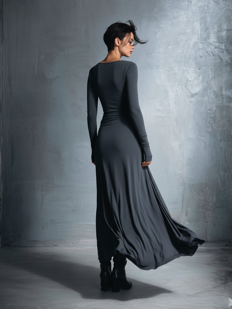 Gabriella – Long dress with side knot – image 9