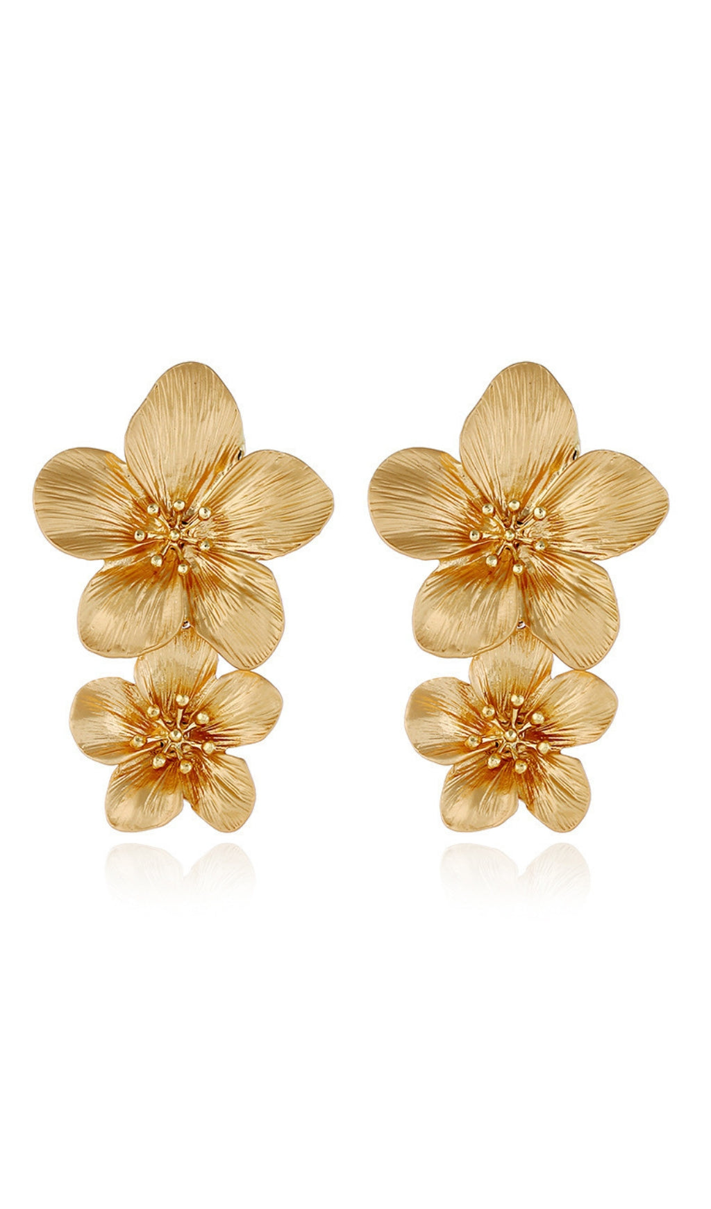 Sandra Double Flower Earrings – image 2