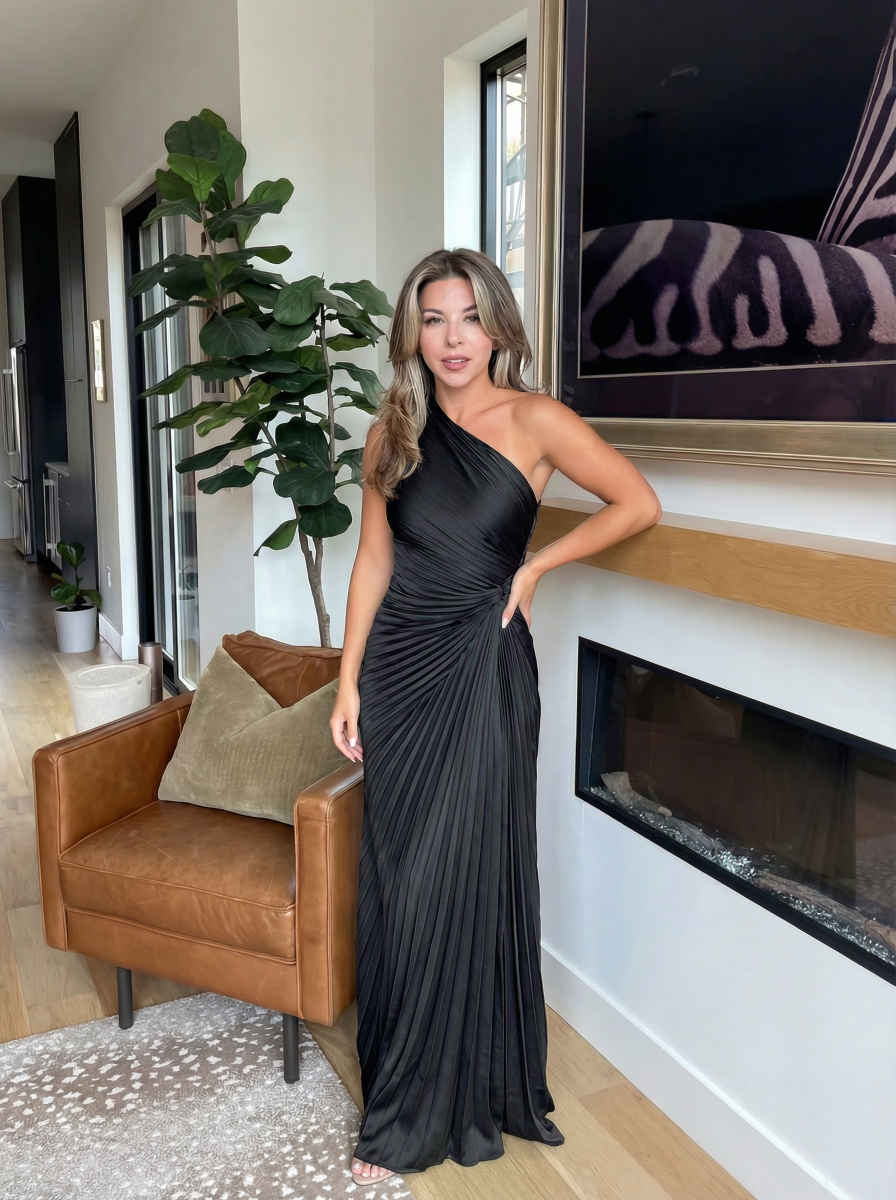 Aurelia – One-Shoulder Pleated Dress – image 4