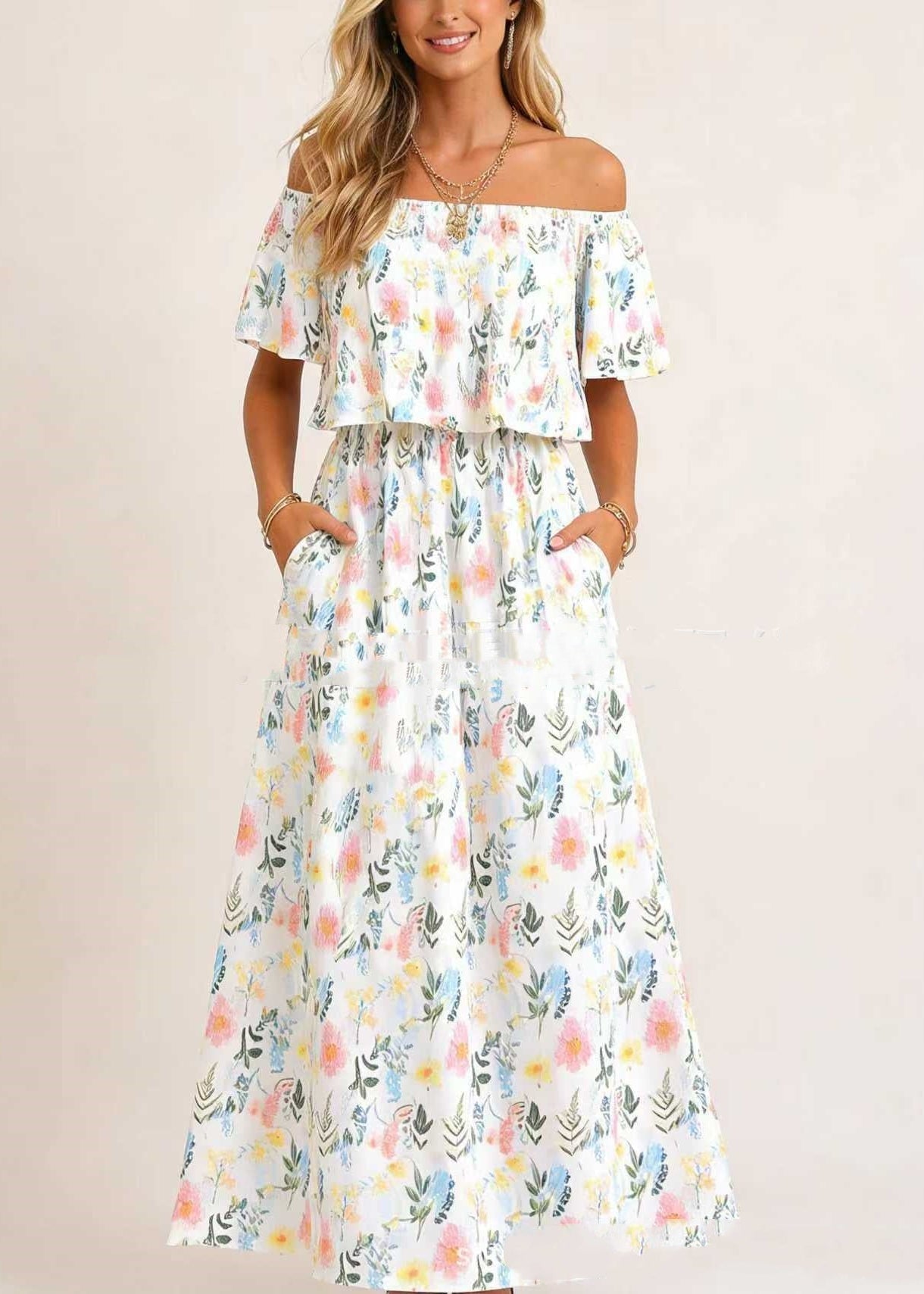 Riviera Off-Shoulder Maxi – image 1