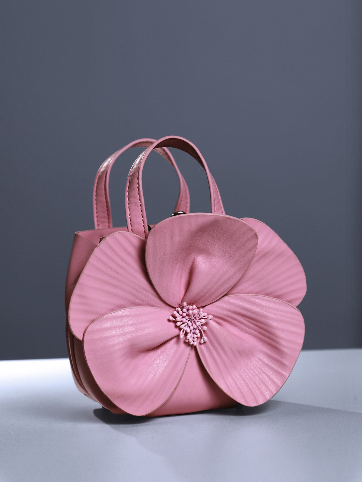 Acsah Leather Flower Bag In Pink – image 2