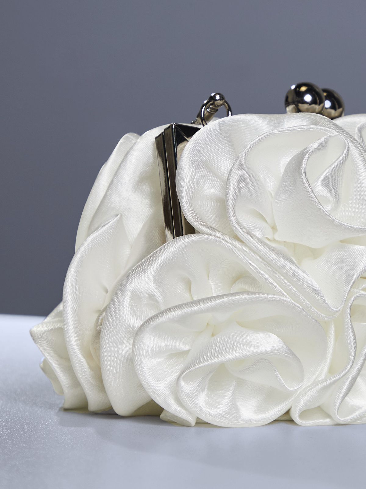 Adahy Flower Satin Bag In White – image 4