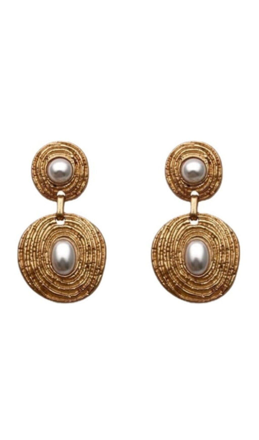 Catalina Spiral Circle Pearl Earrings – image 1