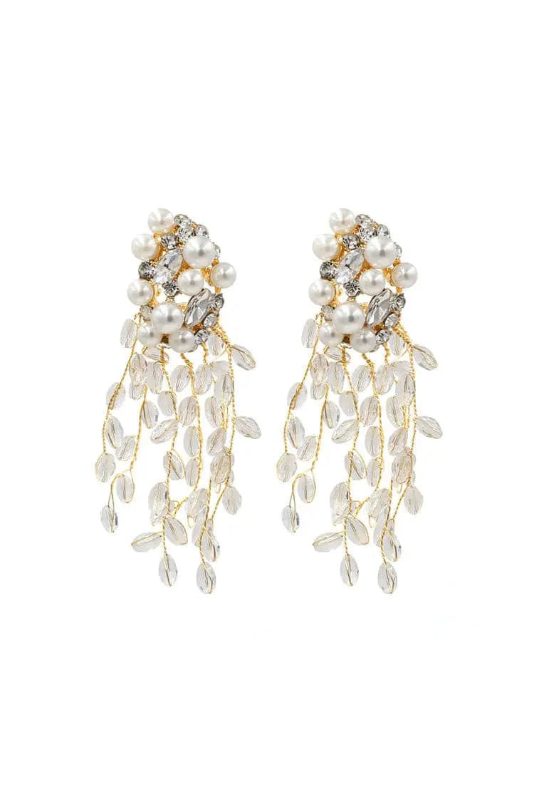 Melanie Crystal Tassel Earrings – image 1