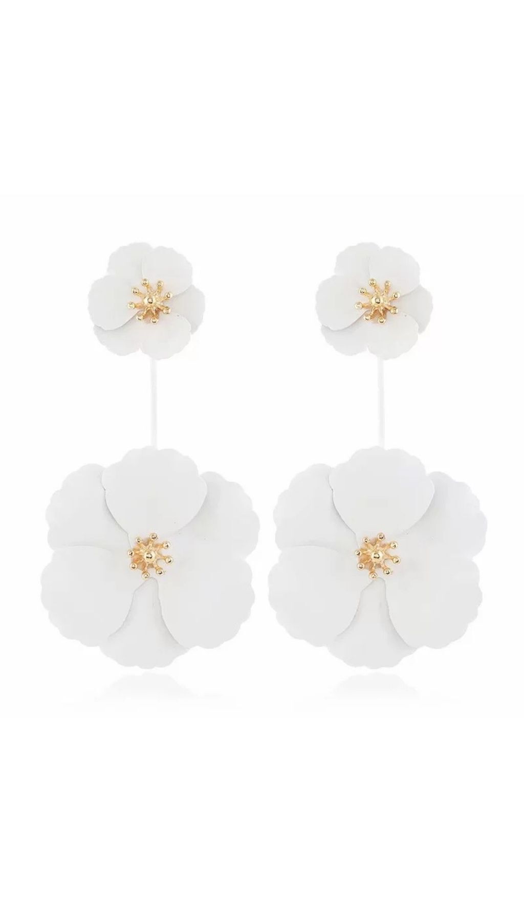 June Alloy Flower Long Earrings – image 3