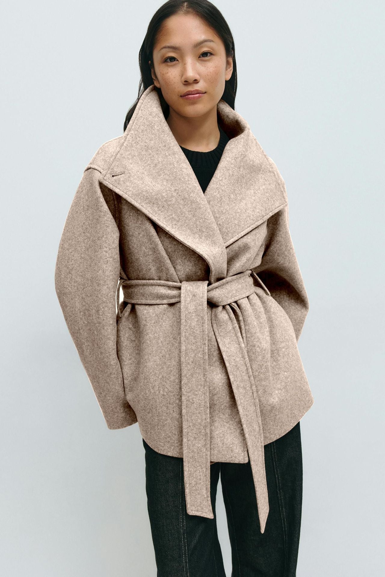 Alma Mid-Length Coat – Beige – image 1
