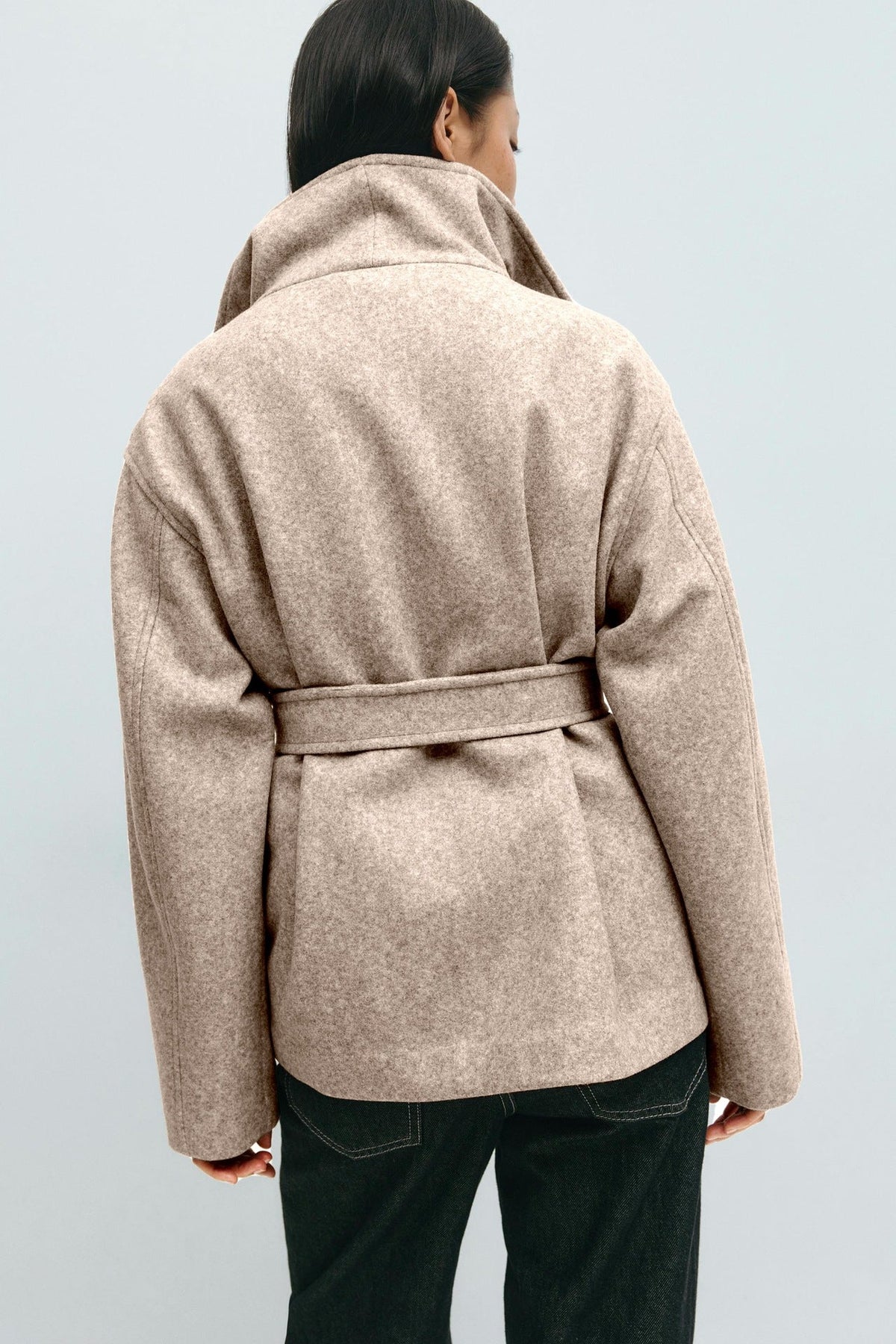 Alma Mid-Length Coat – Beige – image 3