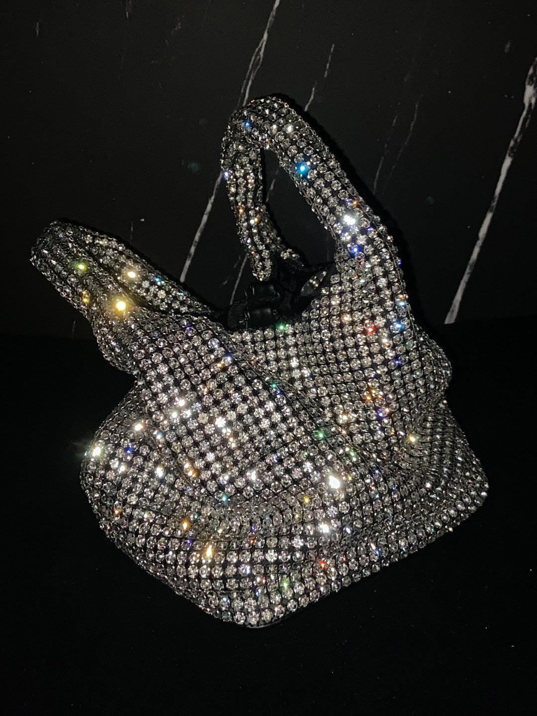 Bellatrix Crystal Bucket Bag In Silver – image 3