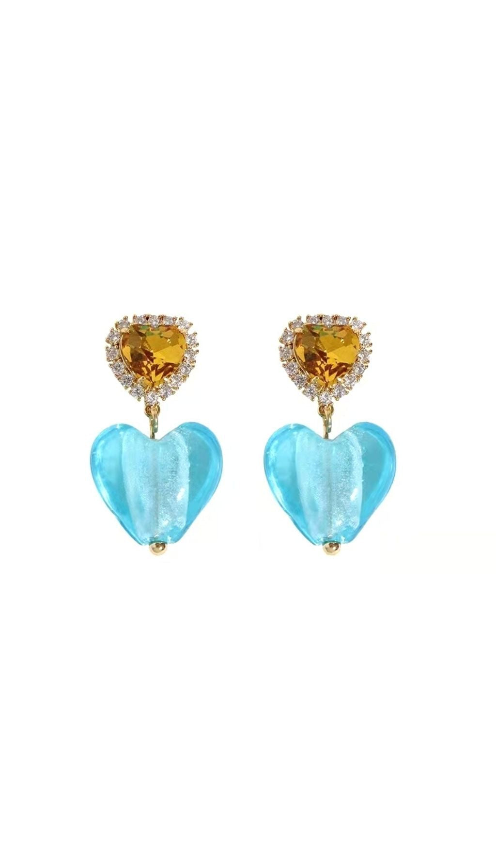 Brynlee Crystal Heart Shaped Earrings – image 5