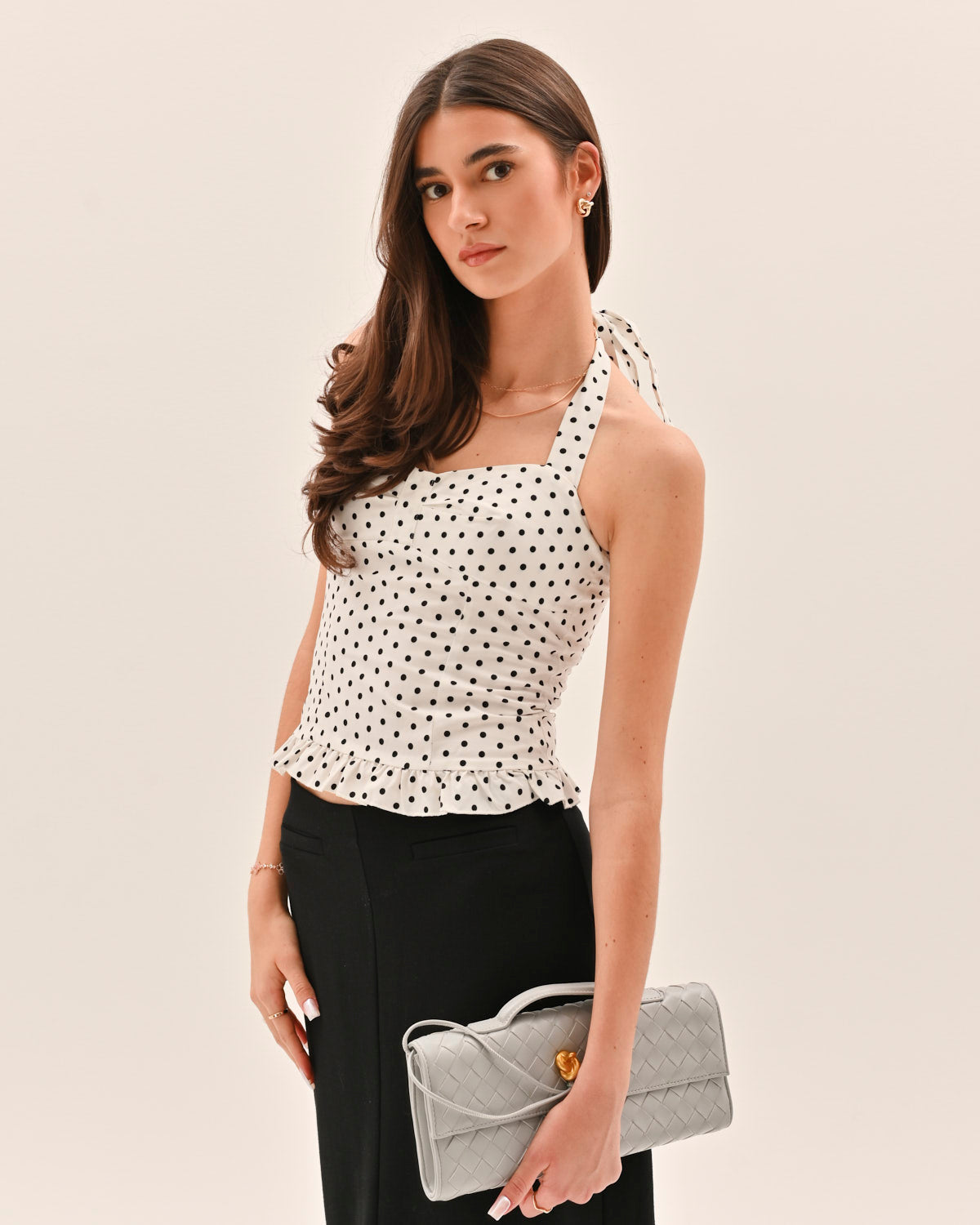 Athena Polka Dot Top - White – image 1