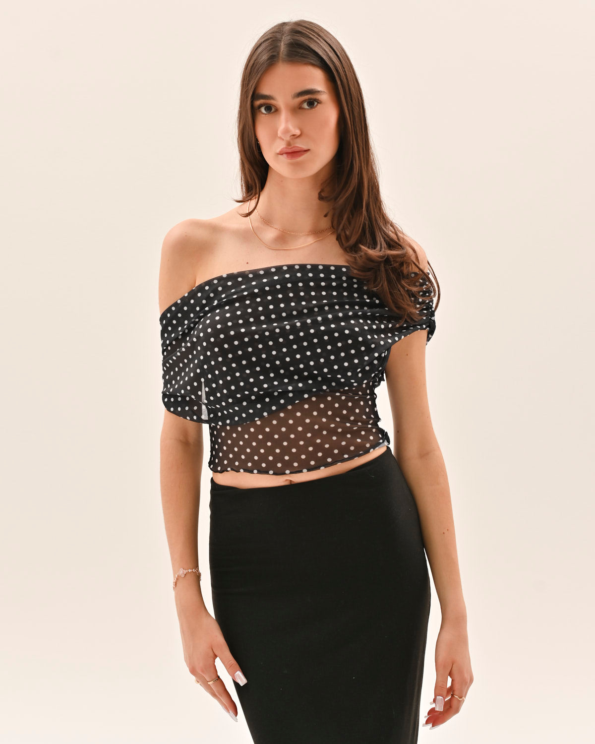 Allura Polka Dot Top - Black – image 5