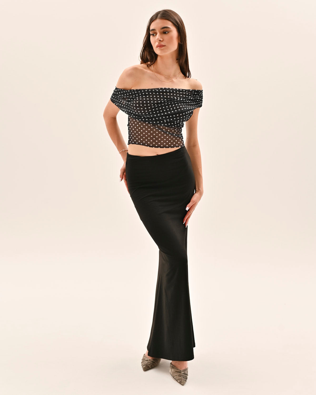 Allura Polka Dot Top - Black – image 6