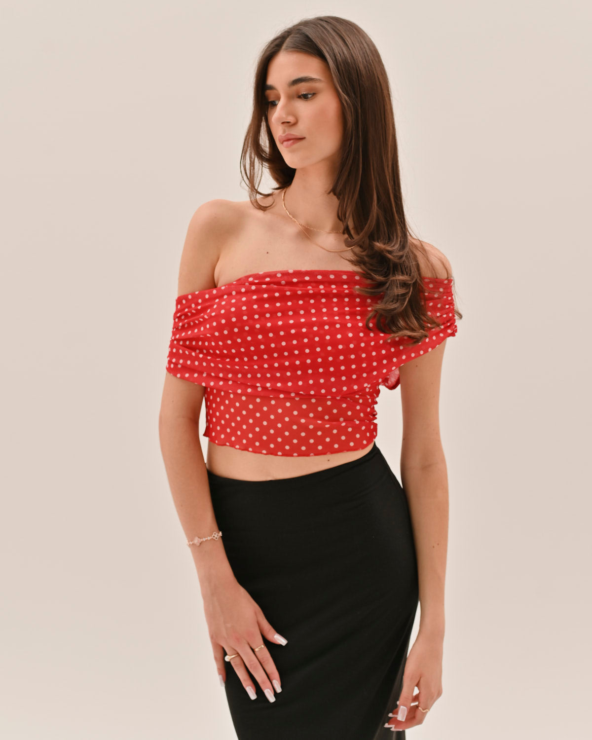 Allura Polka Dot Top - Red – image 4
