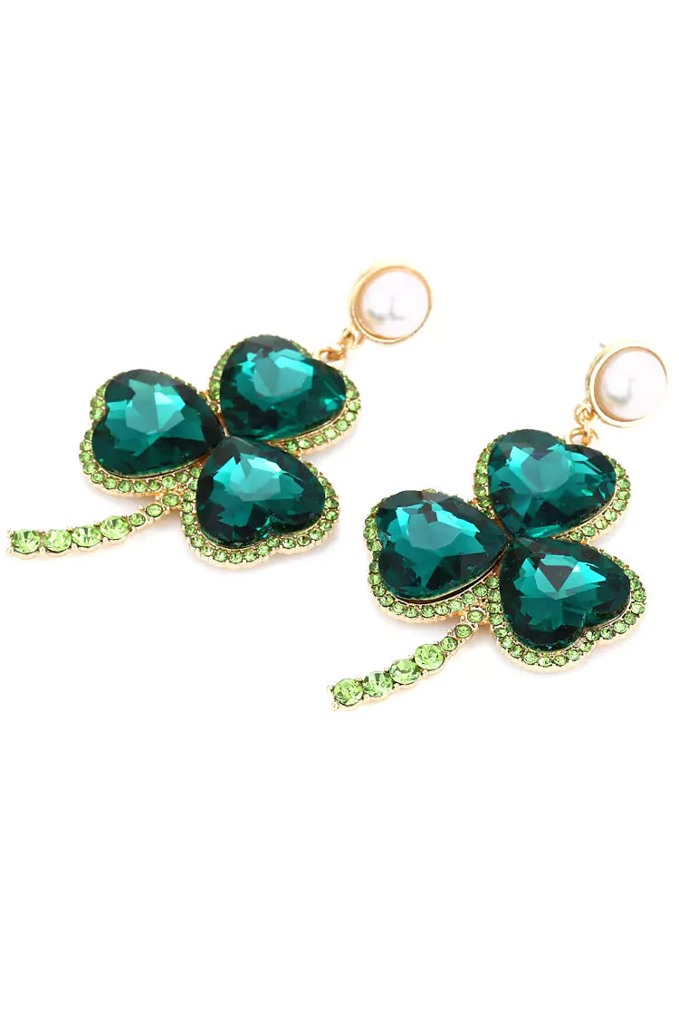 Akihiko Emerald Clover Earrings – image 4