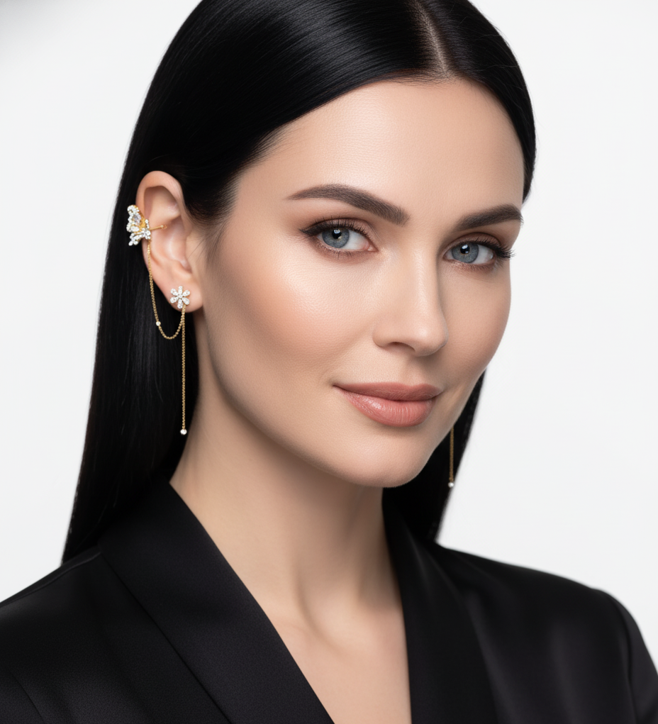 Blossom Wing Ear Cuff – Pair – image 2