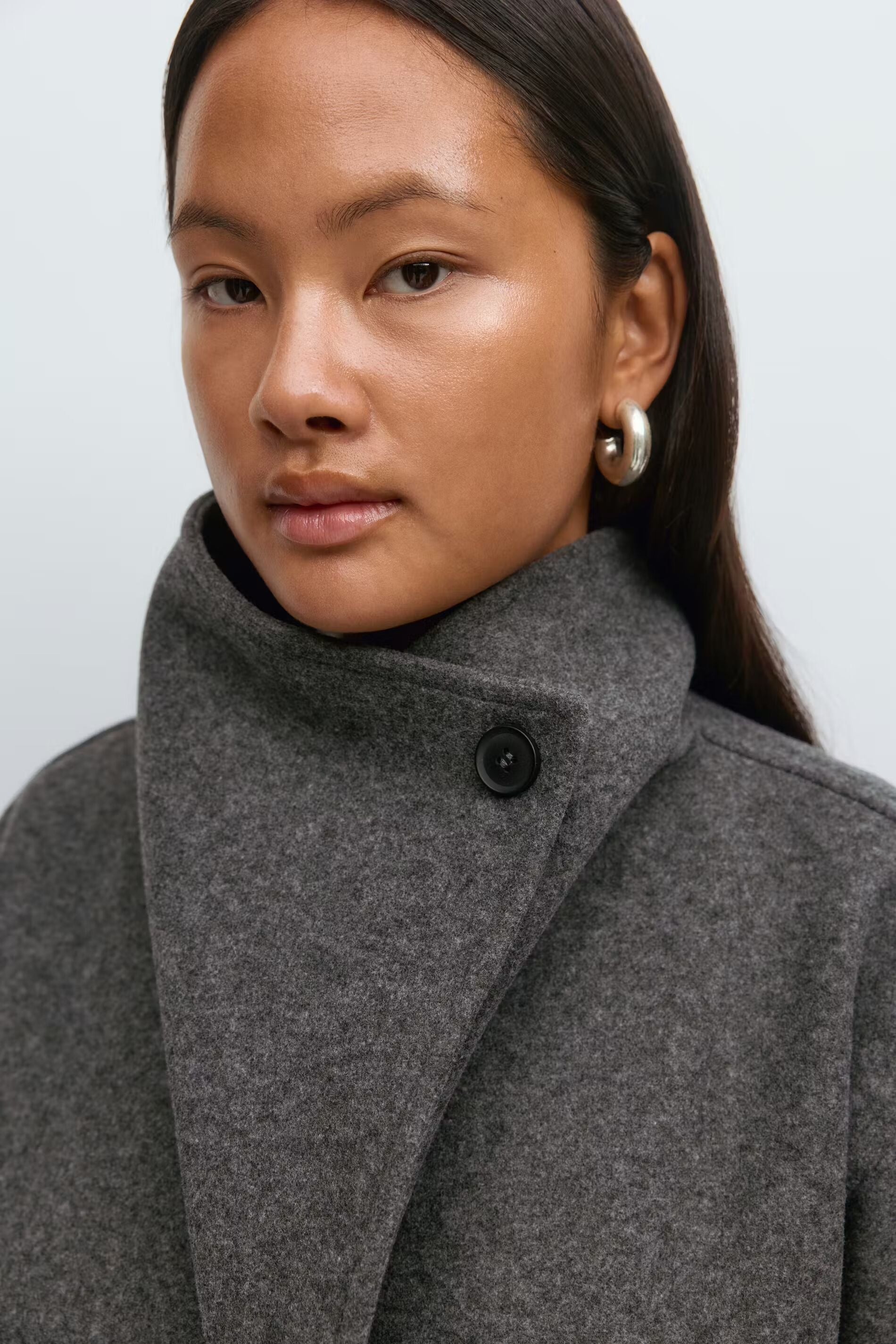 Alma Mid-Length Coat – Gray – image 3