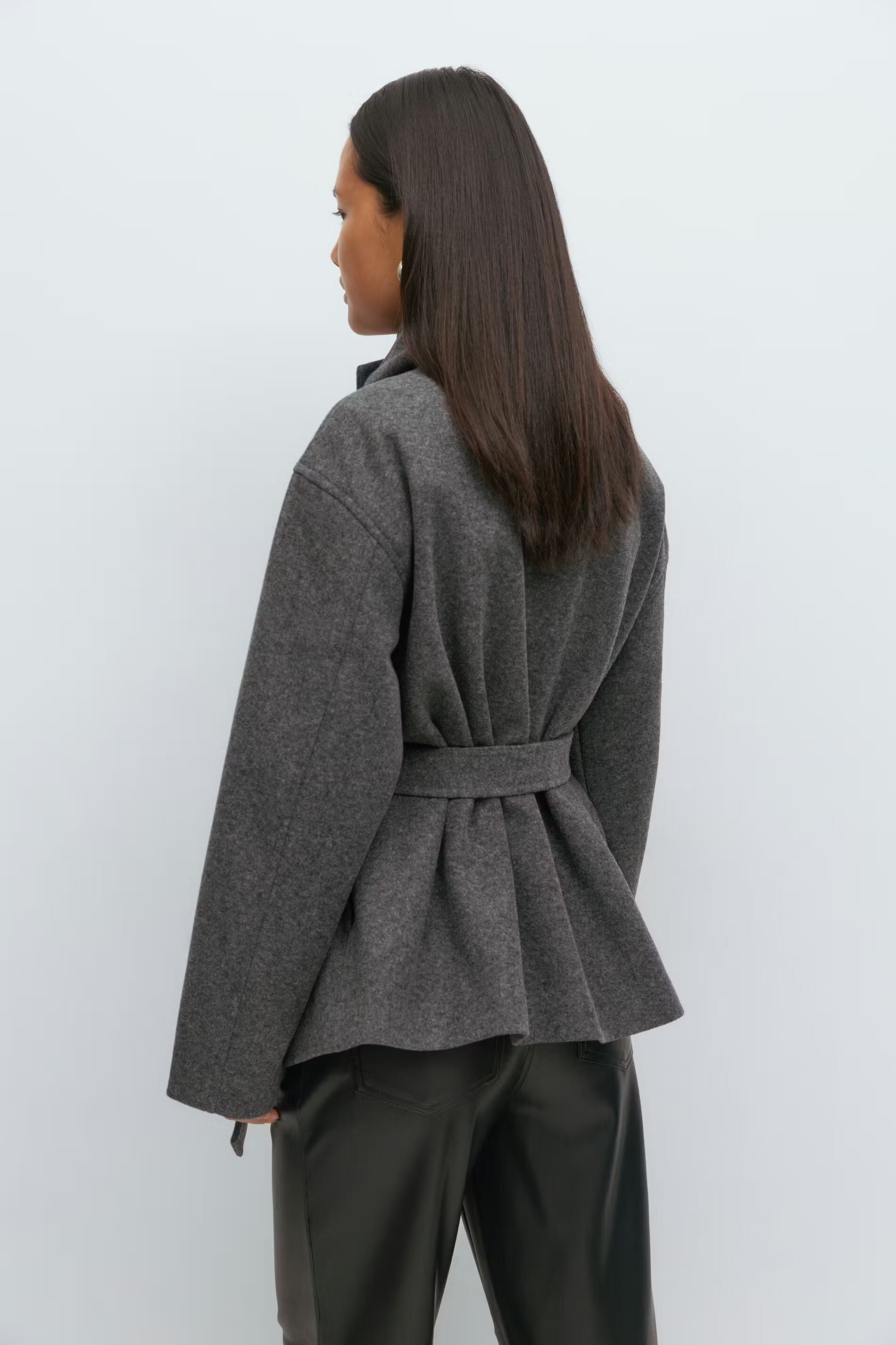 Alma Mid-Length Coat – Gray – image 4