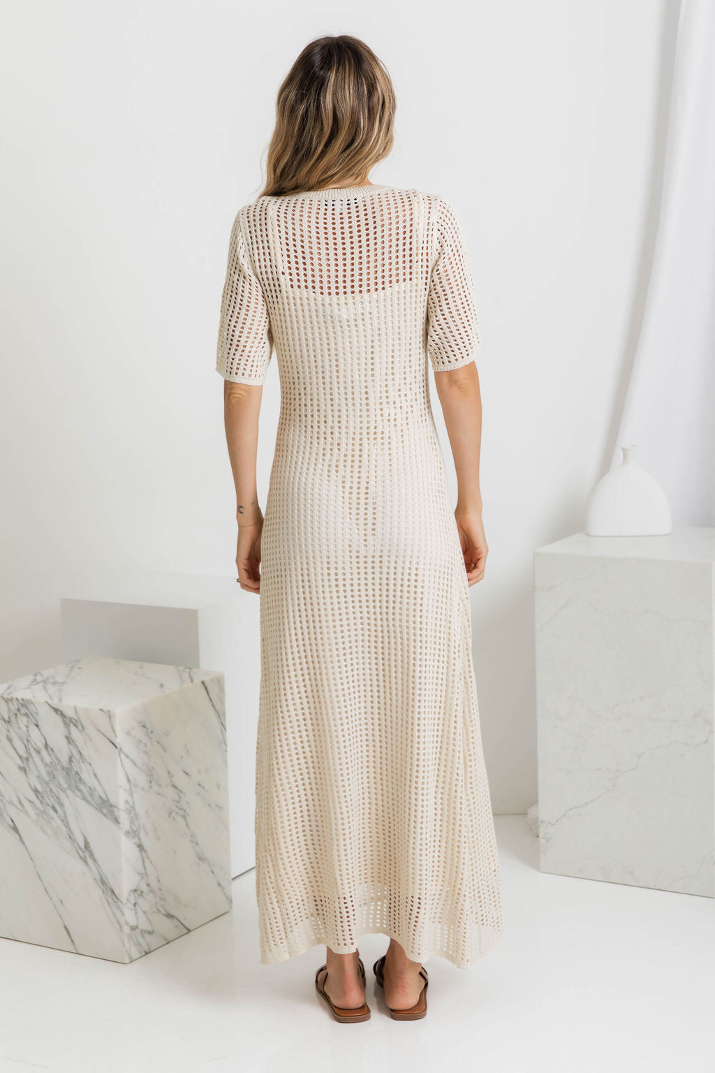 Airlie Crochet Maxi Dress - Natural – image 5