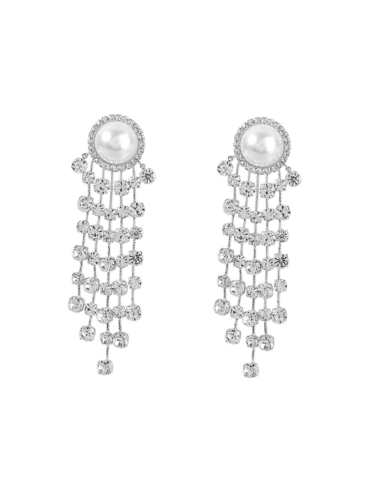 Emersyn Pearl Crystal Tassel Earrings – image 3
