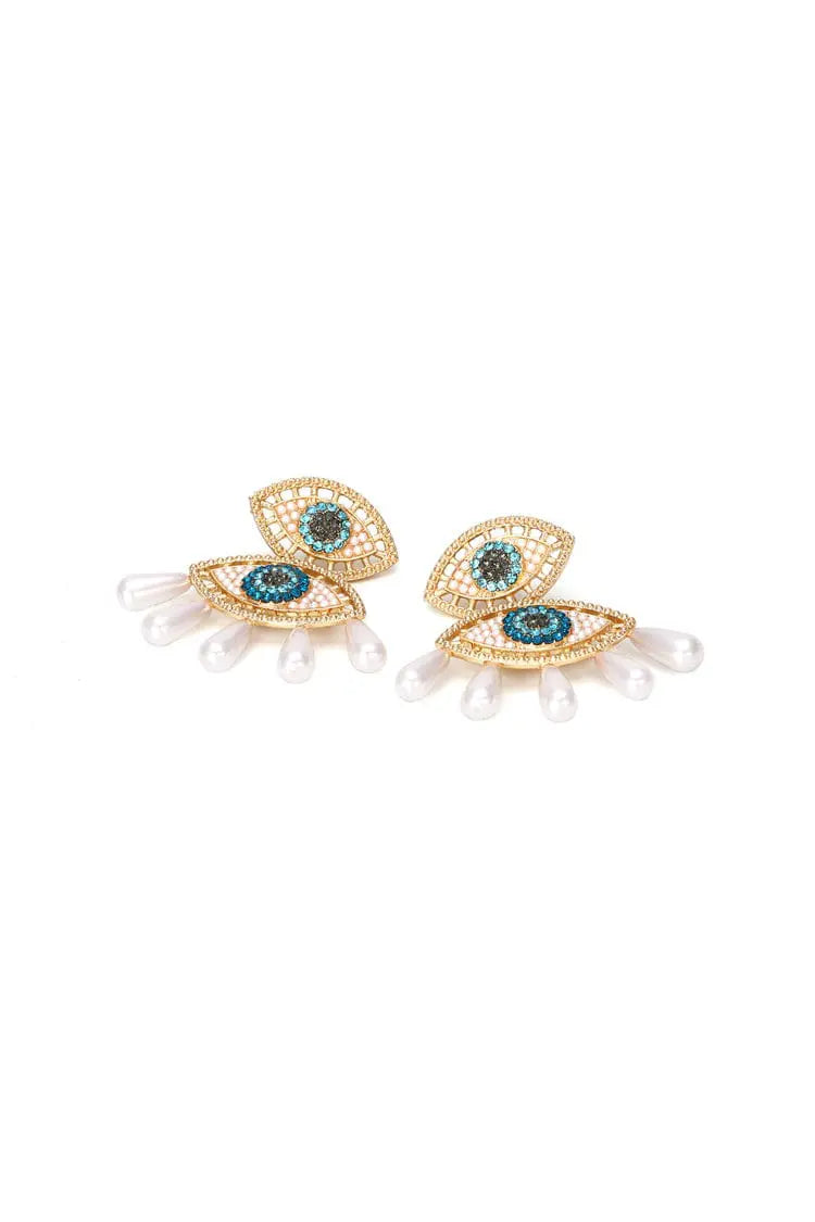 Nimat Devil's Eye Pearl Earrings – image 5