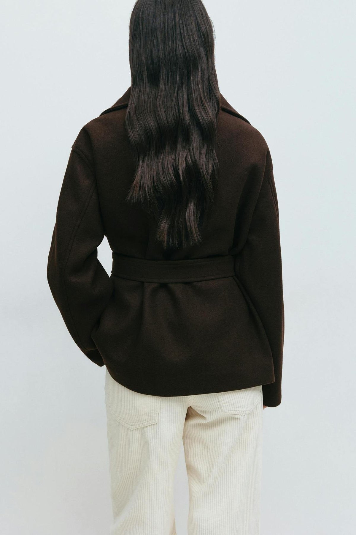 Alma Mid-Length Coat – Brown – image 3
