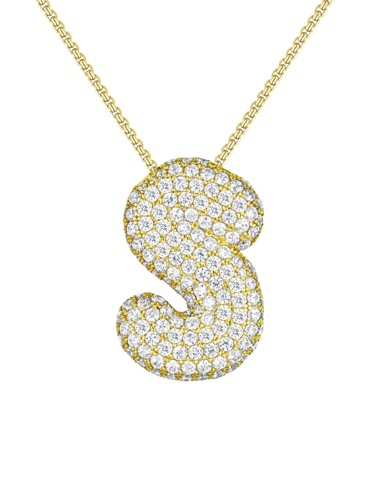 Luna Bubble Letter (A-Z) Necklace – image 25