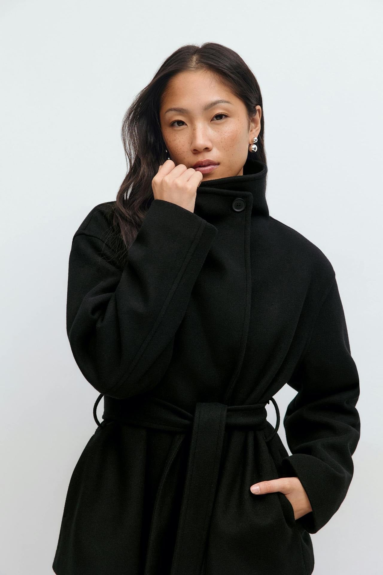 Alma Mid-Length Coat – Black – image 1