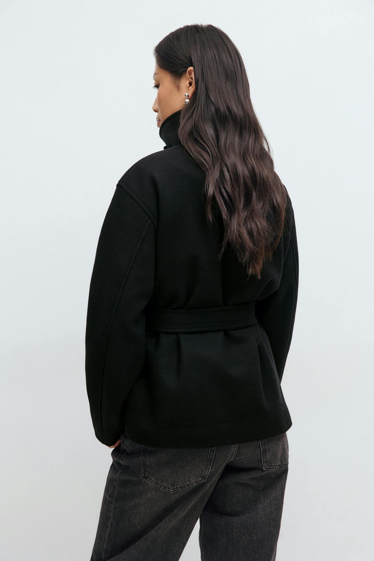 Alma Mid-Length Coat – Black – image 3