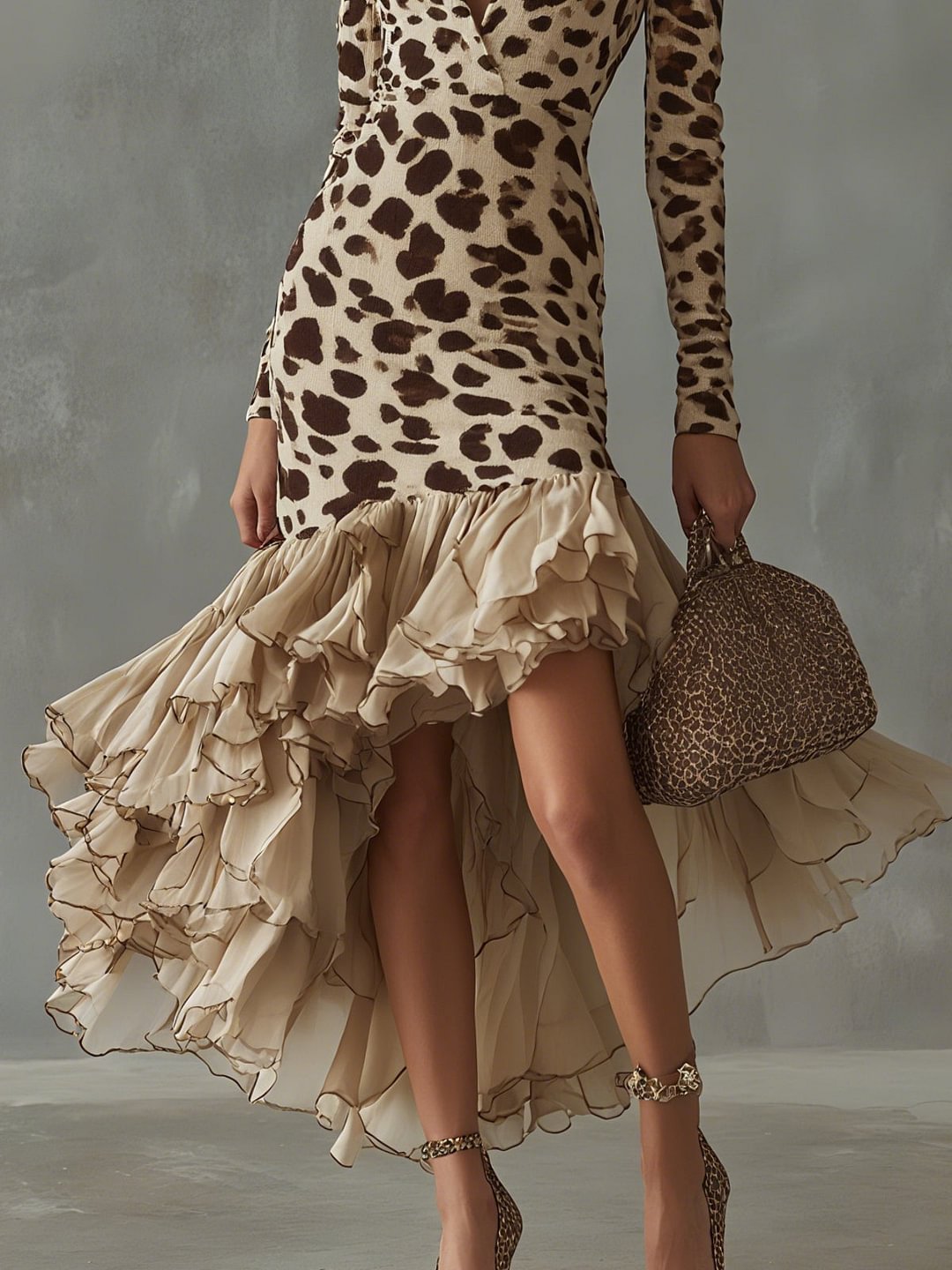 Eleonora · Animal Print Frill Dress – image 4