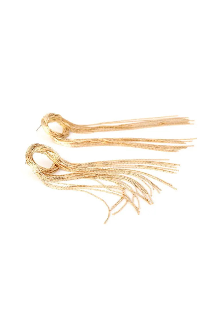 Lili Golden Tassel Earrings – image 3