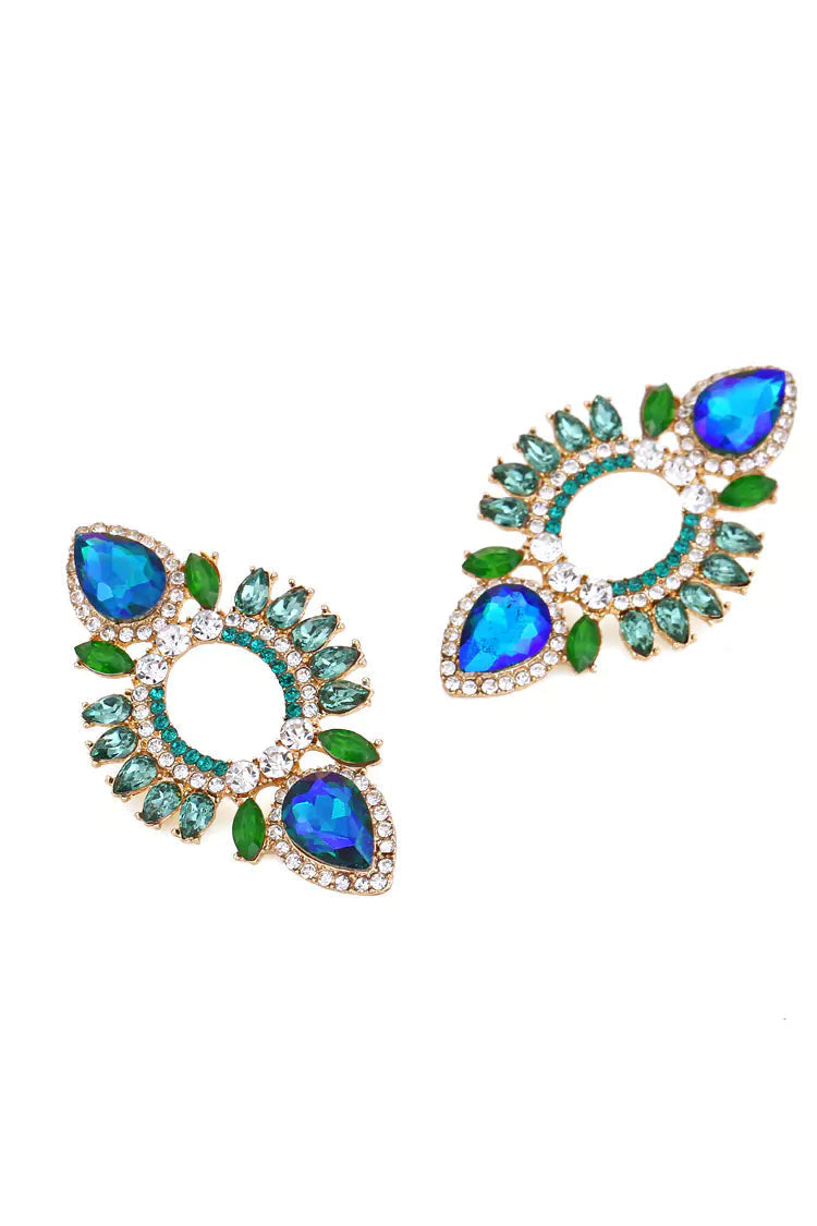 Xylona Blue Rhinestone Earrings – image 3