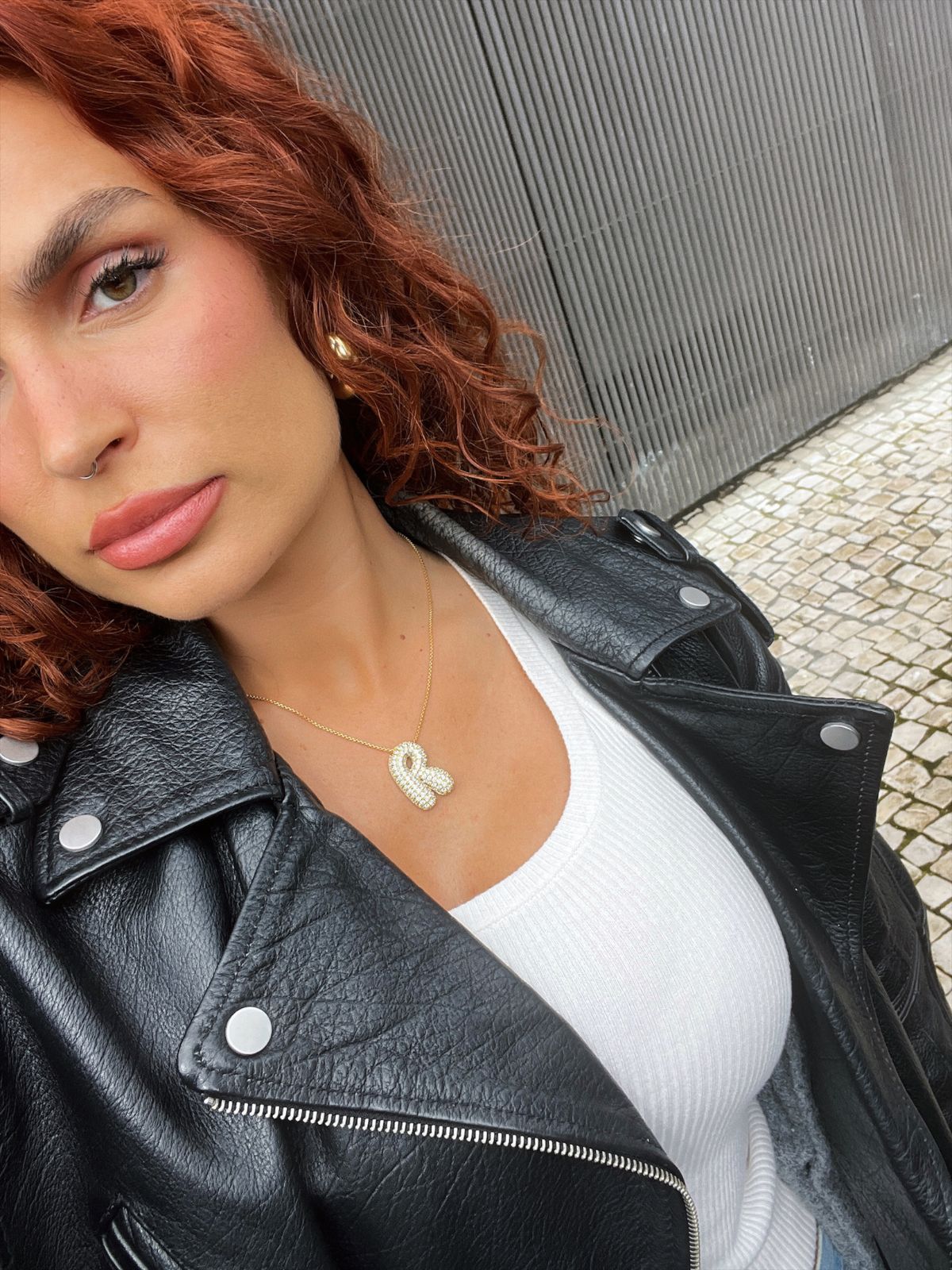 Luna Bubble Letter (A-Z) Necklace – image 3