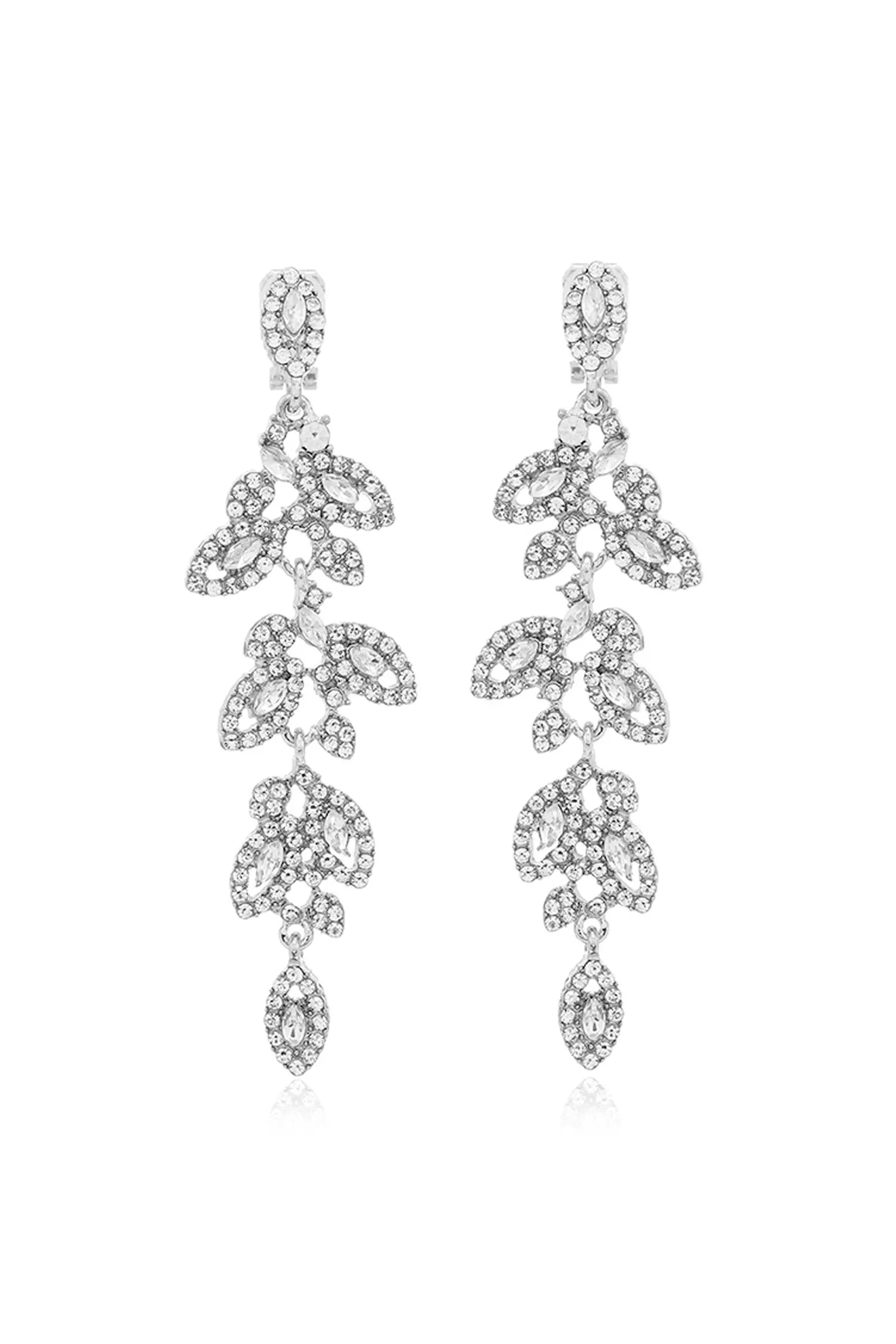 Erosa Silver Leaf Earrings – image 1