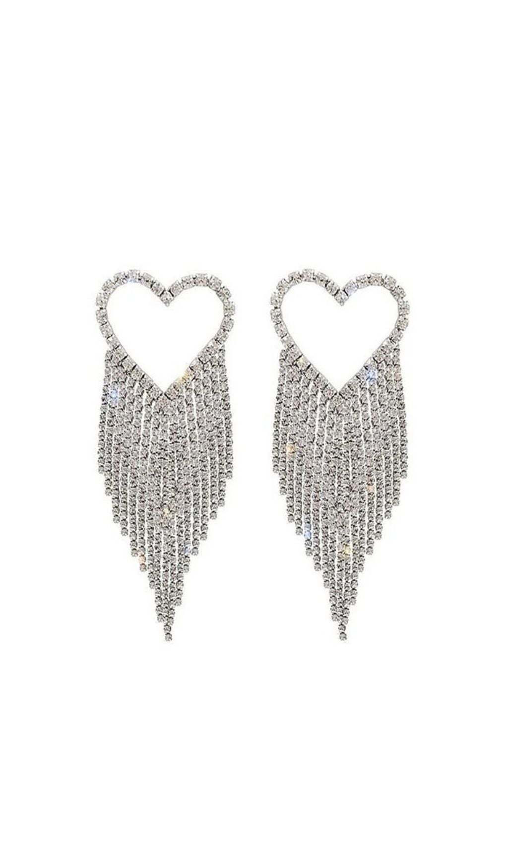 Logan Rhinestone Tassel Earrings – image 1