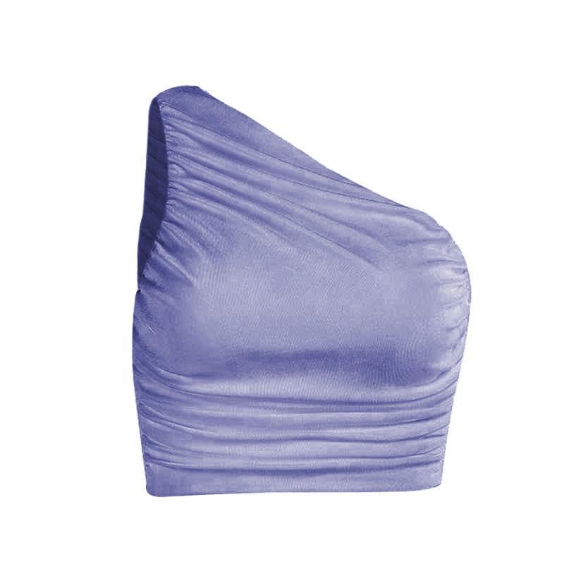 Halibuy Double-layered sleeveless one shoulder ruched top – image 12