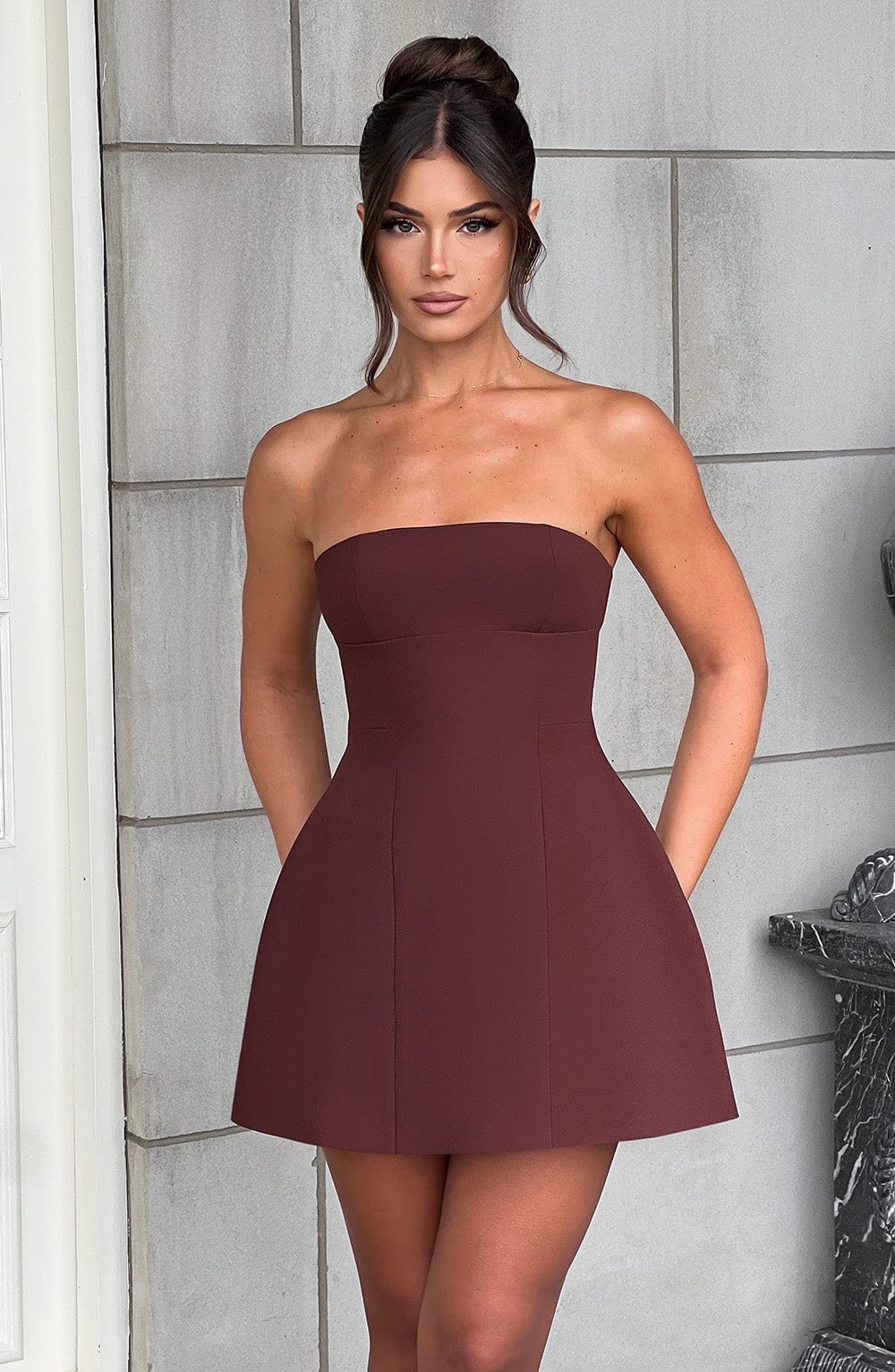Asha Mini Dress - Brown – image 6