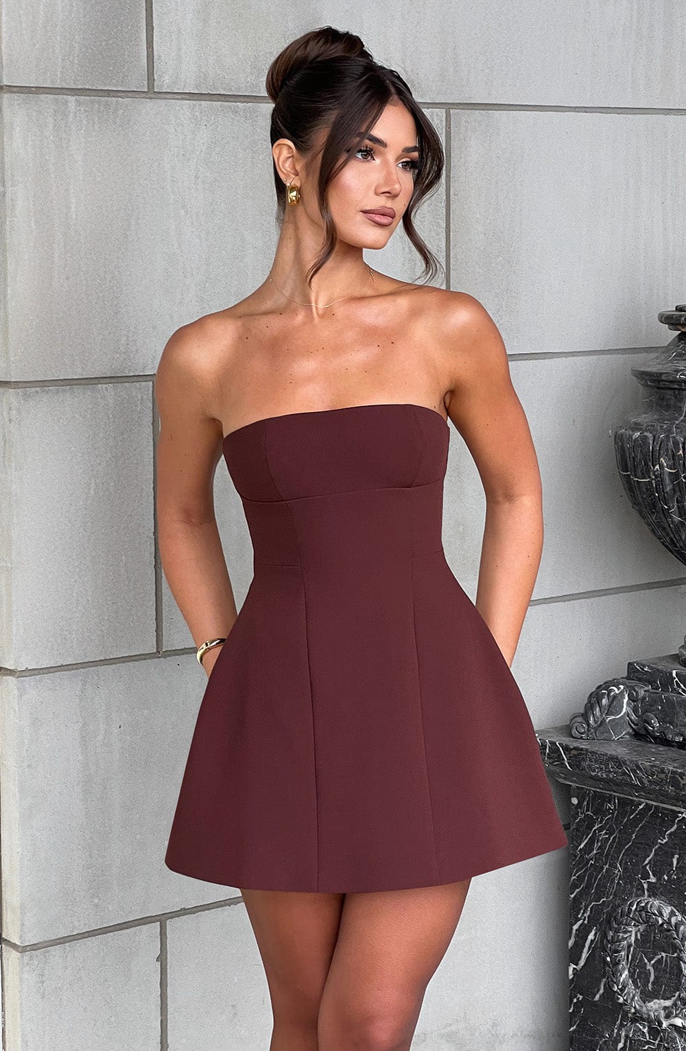 Asha Mini Dress - Brown – image 4