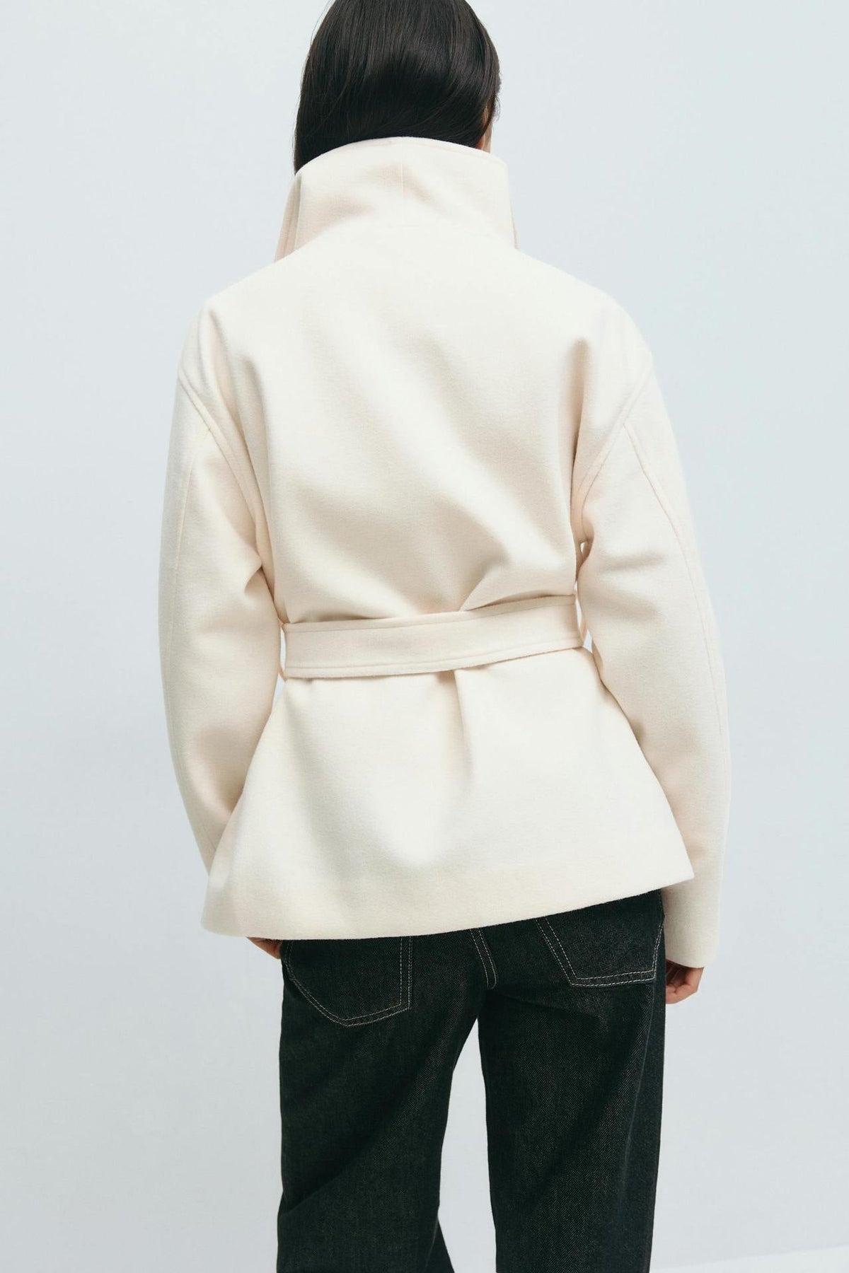 Alma Mid-Length Coat – White – image 3