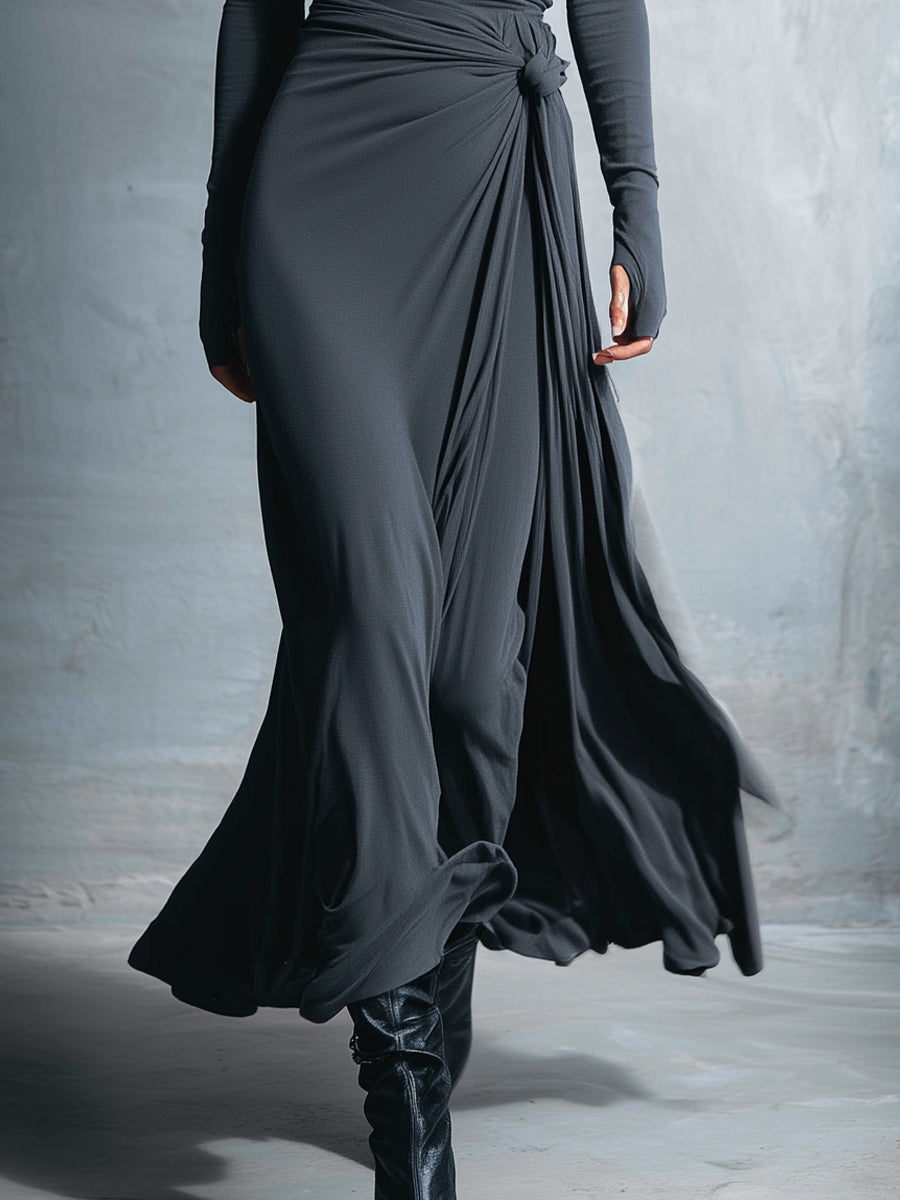 Gabriella – Long dress with side knot – image 7