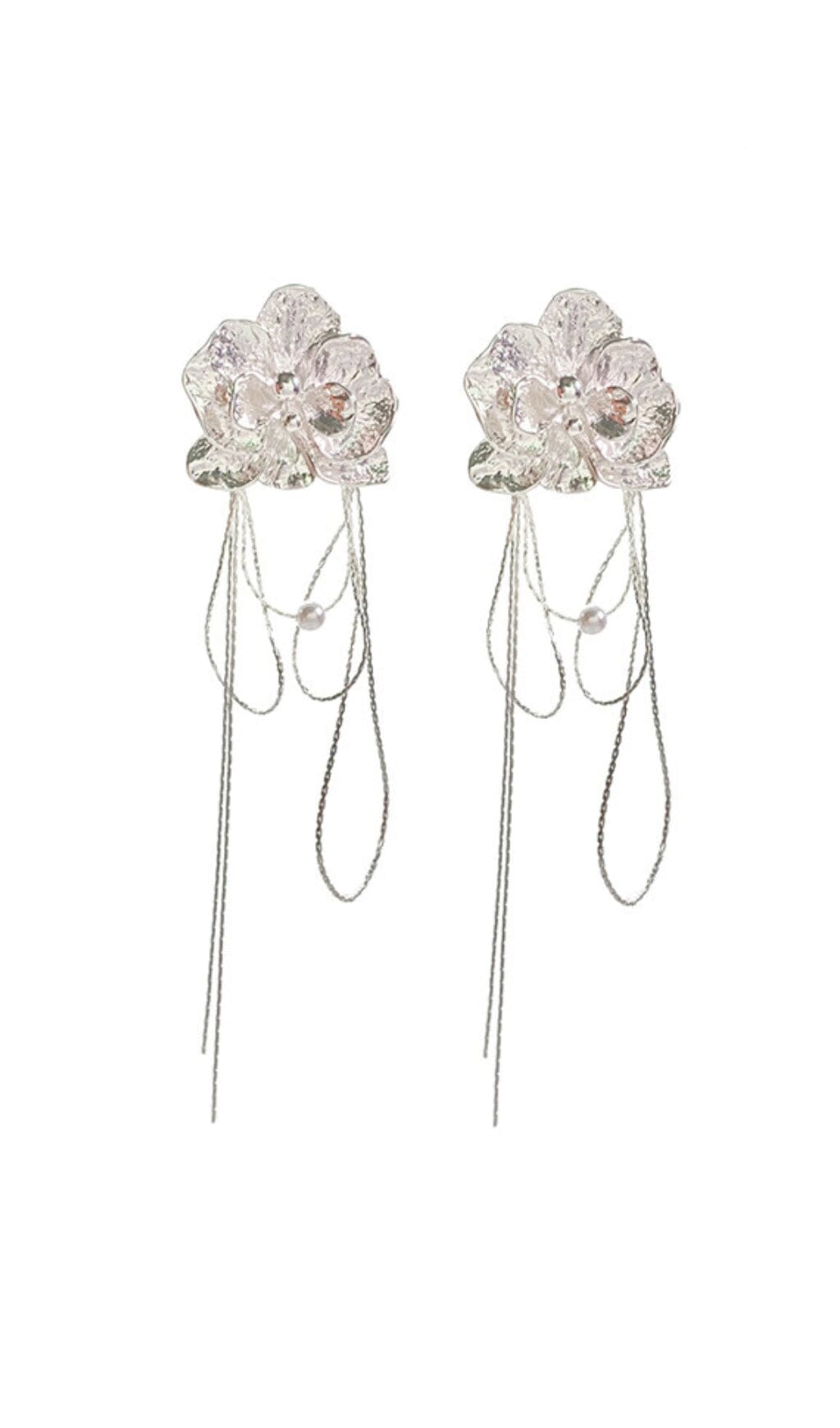 Ariah White Butterfly Orchid Earrings – image 1