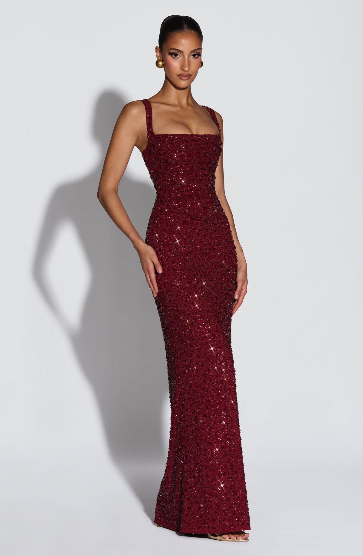 Calanthe Maxi Dress - Burgundy Sparkle – image 3