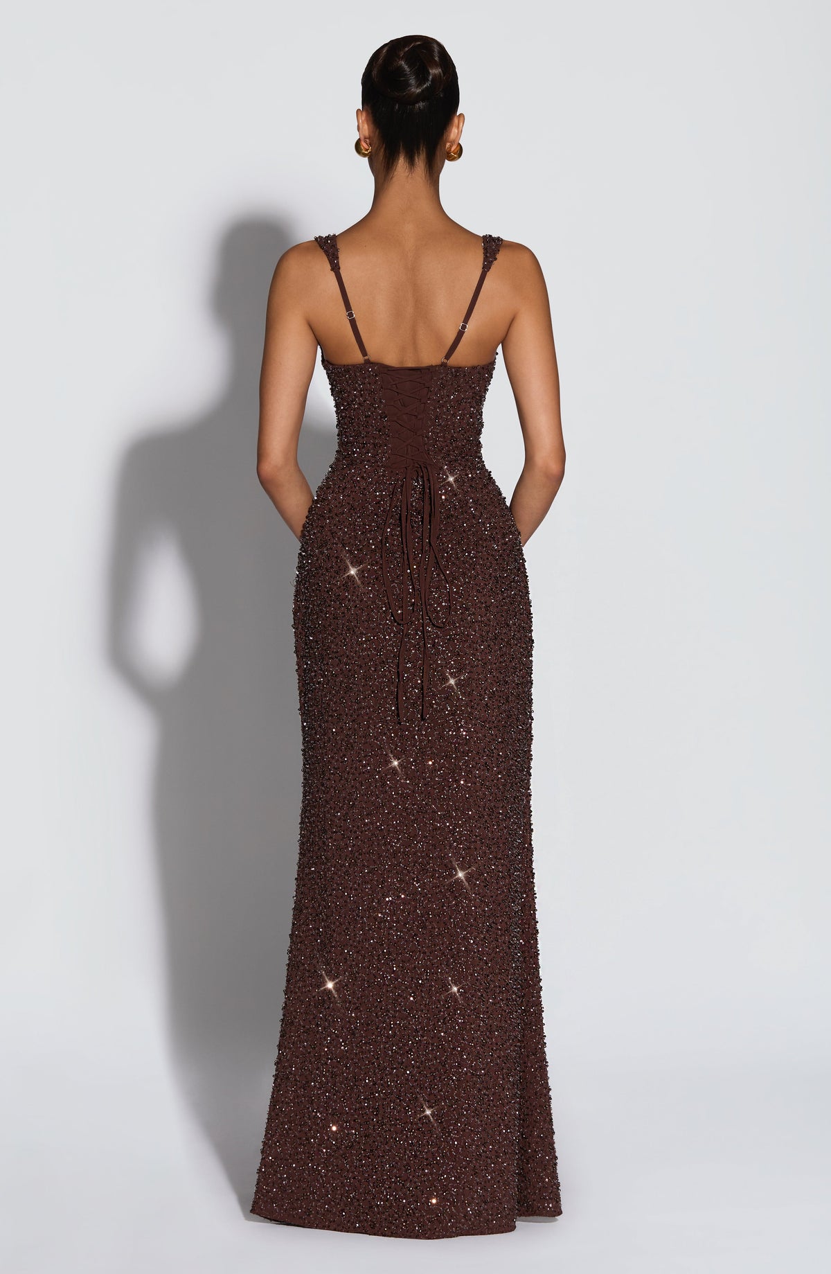 Calanthe Maxi Dress - Plum Brown Sparkle – image 4