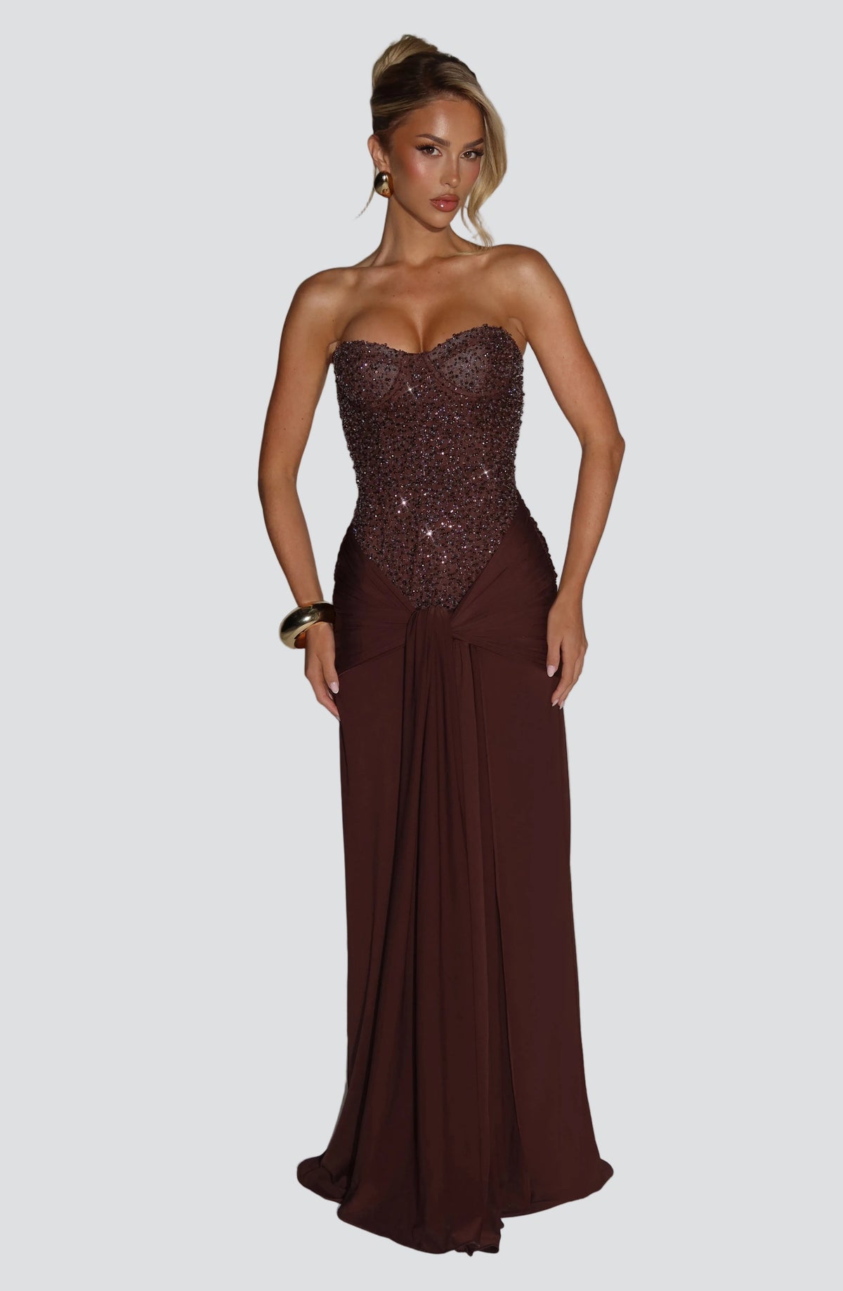 Carina Maxi Dress - Plum Brown – image 1
