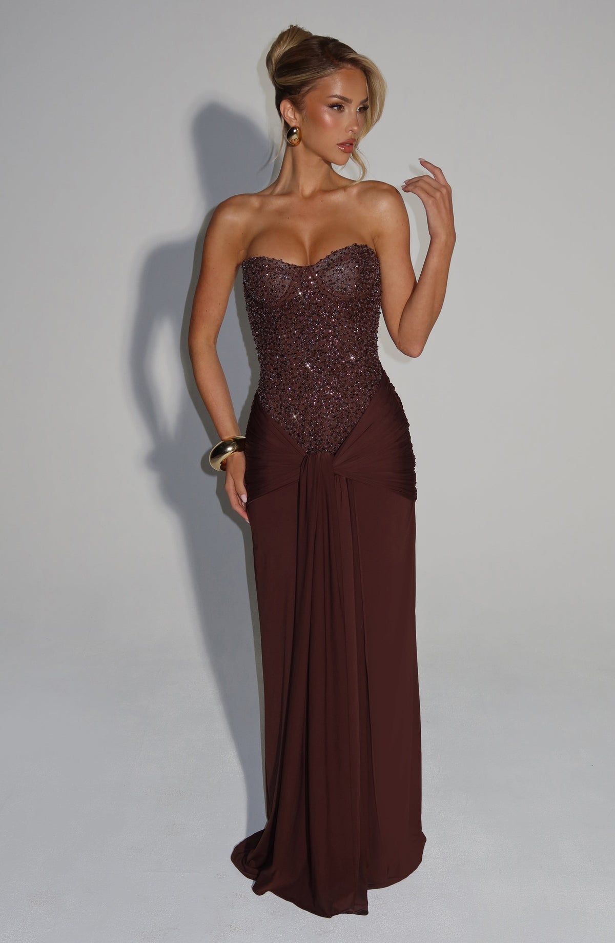 Carina Maxi Dress - Plum Brown – image 3