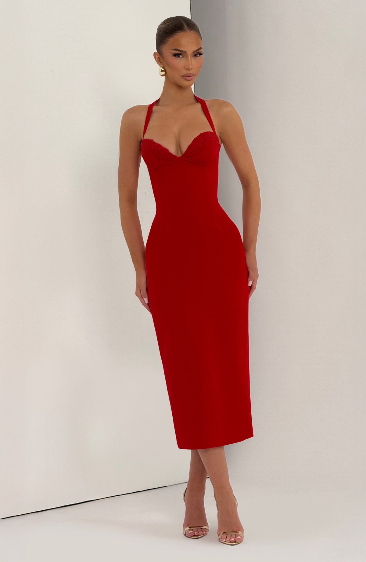 Cassia Midi Dress - Red – image 7