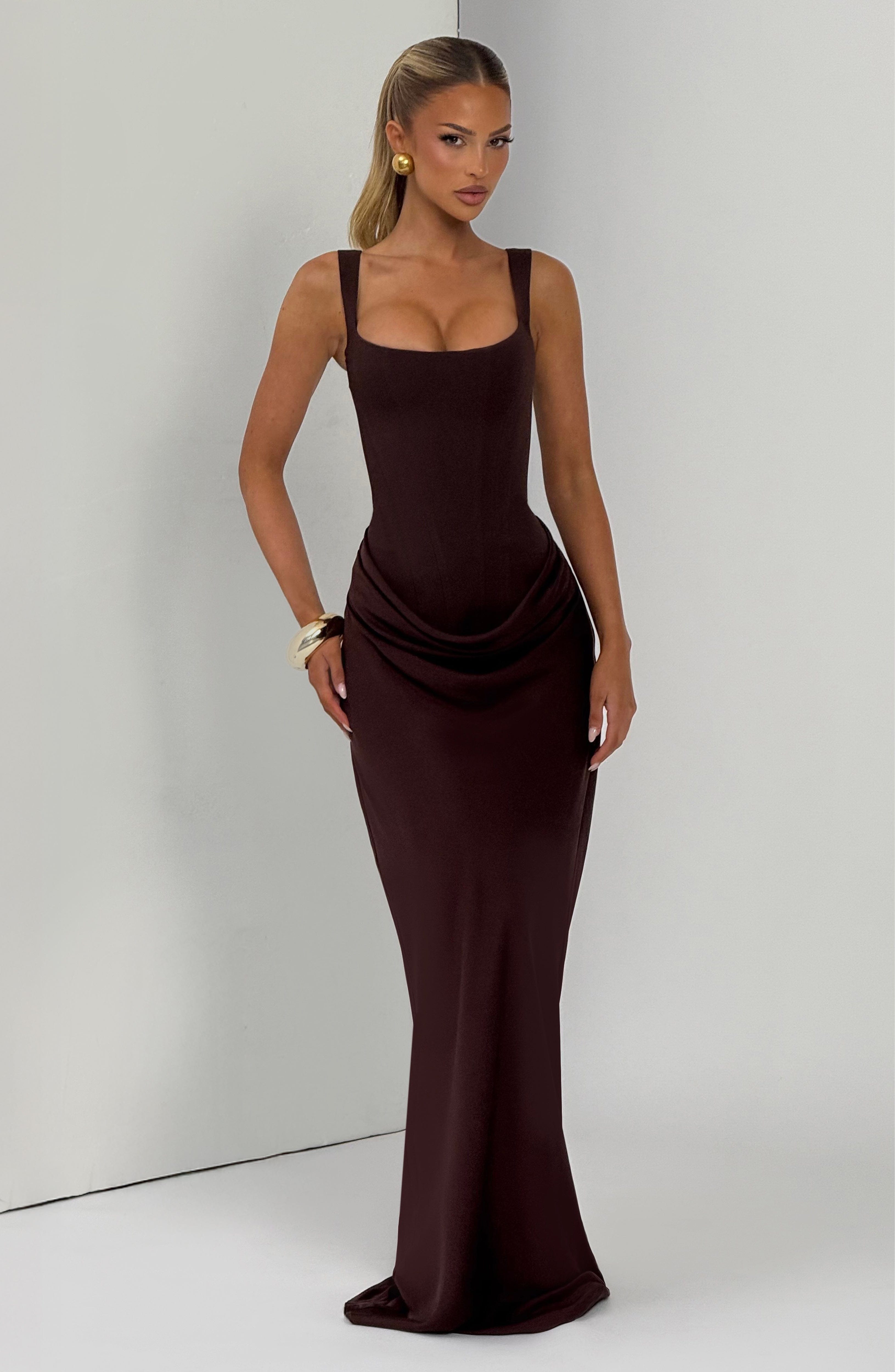 Cornelia Maxi Dress - Plum Brown – image 8