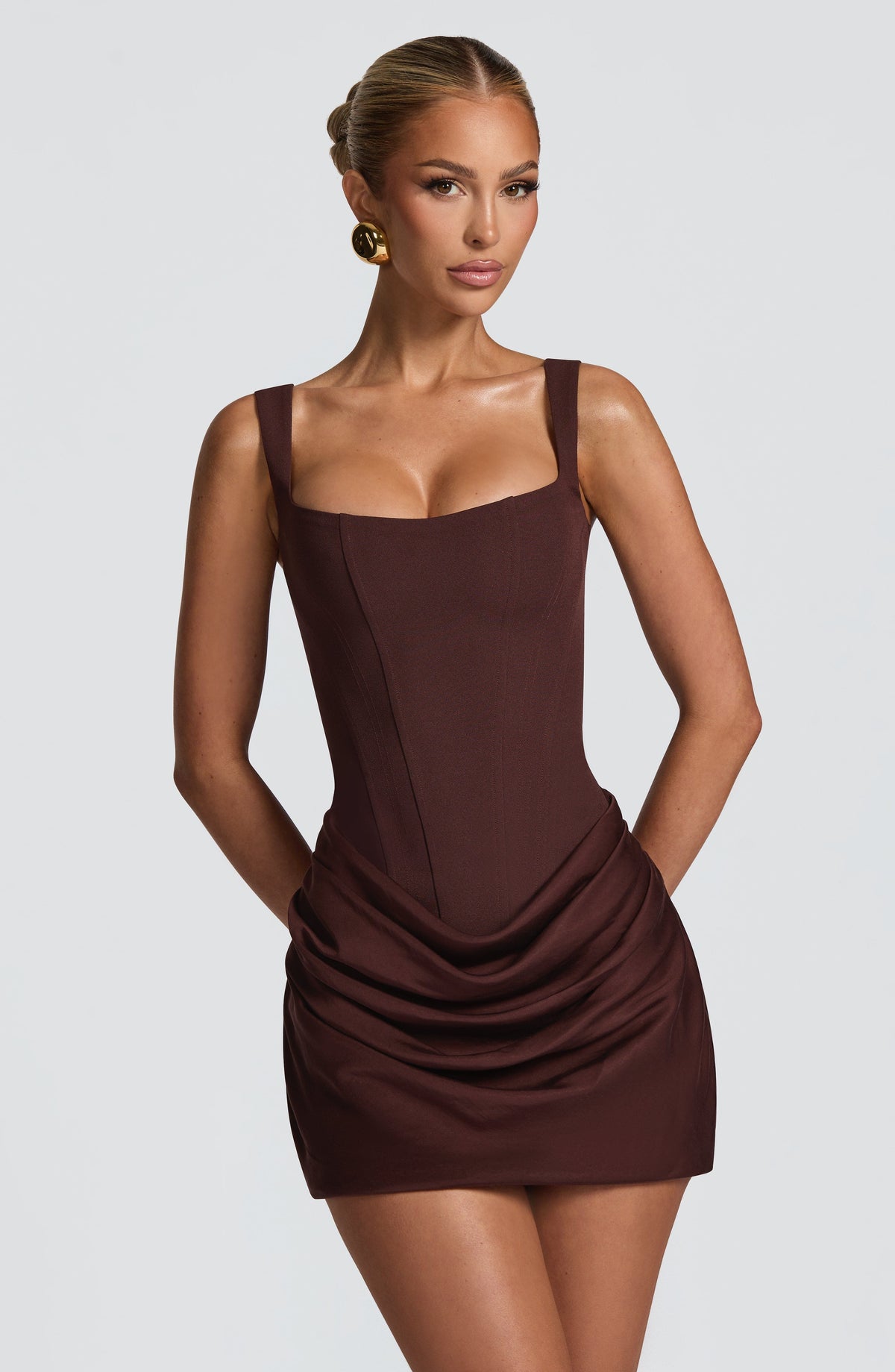 Cornelia Mini Dress - Plum Brown – image 3