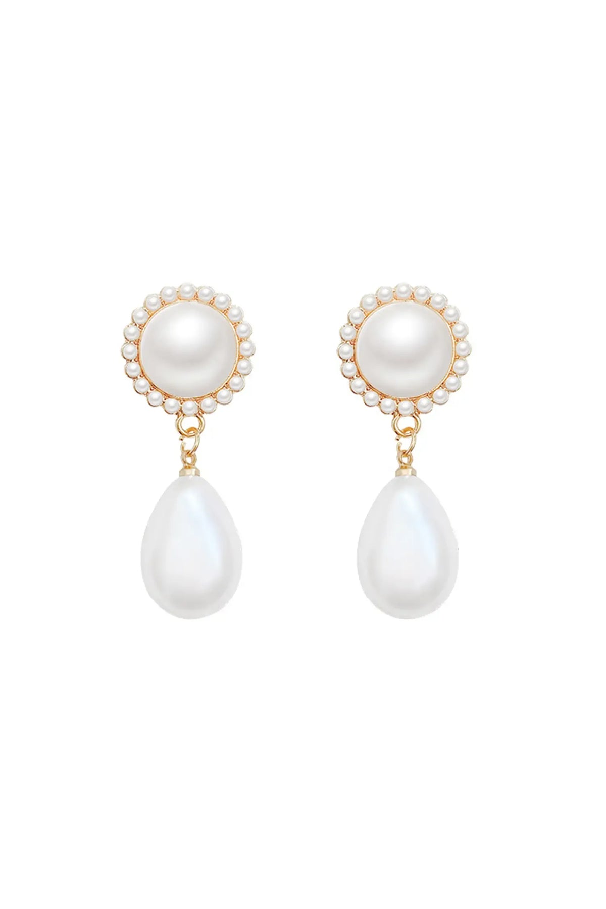 Jacki White Pear Earrings – image 1