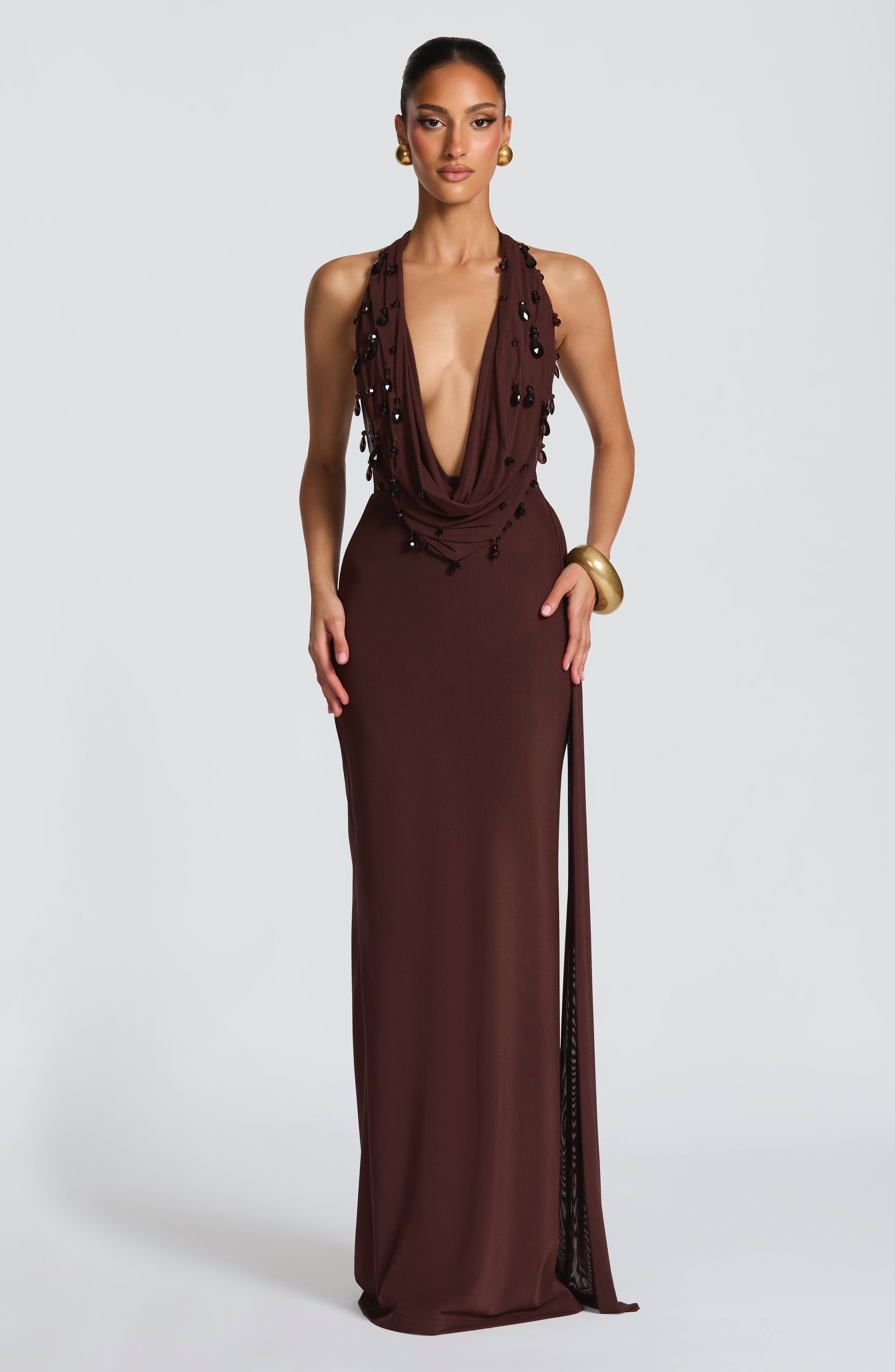 Fabia Maxi Dress - Plum Brown – image 3